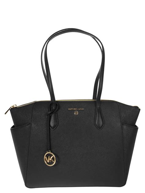 michael kors saffiano satchel black|Michael Kors marilyn medium saffiano.